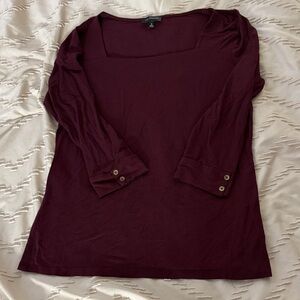 The Limited Deep Burgundy Long Sleeve Top